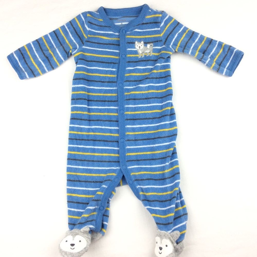 🍼 Striped Blue, Yellow Husky Pjs | 6 for $18